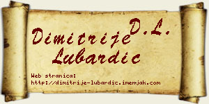 Dimitrije Lubardić vizit kartica